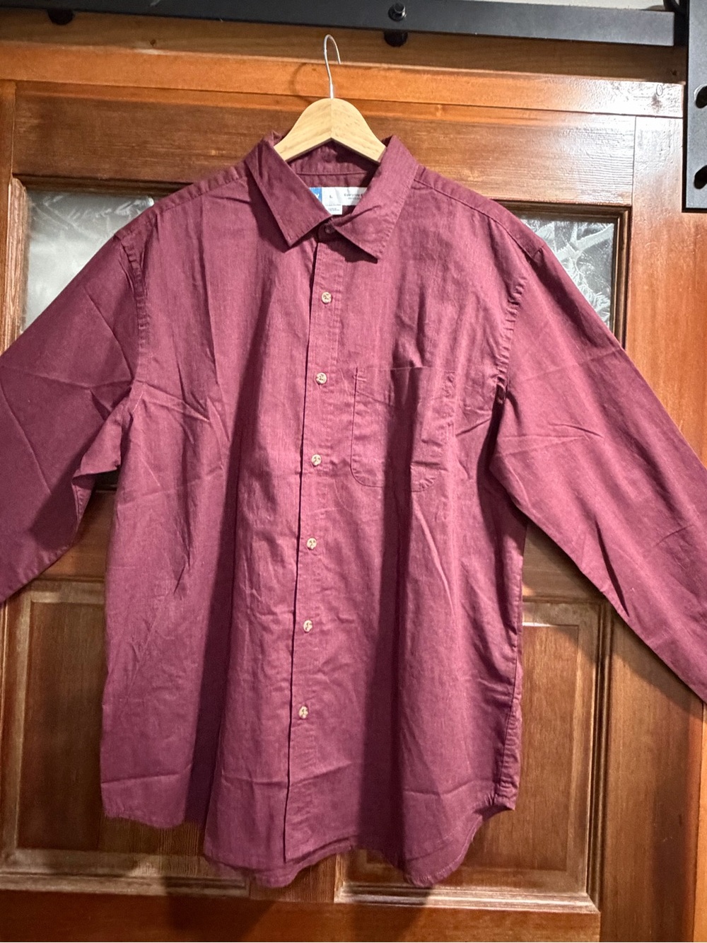 Old Navy Men's Long-Sleeve Dress Shirt in Burgundy